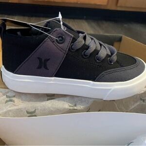 Hurley Kids Black and Gray Low-Top Canvas Sneakers